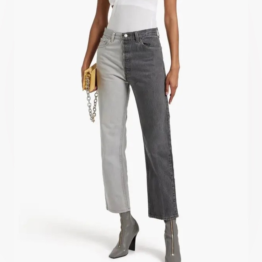 EB Denim Dual-Tone Black and Gray Upcycled Winona Jeans